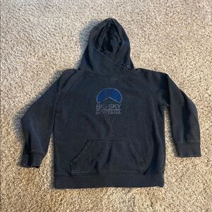 Dark Gray or Black Heather Big Sky Montana Hoodie. Girls size XL. Like new.